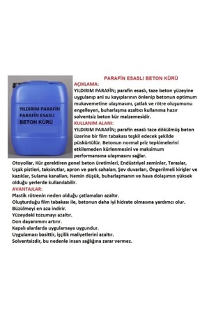 Parafin Esaslı Beton Kür Malzemesi 25 KG