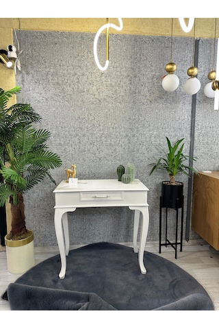 Ahşap Lükens Dresuar Beyaz