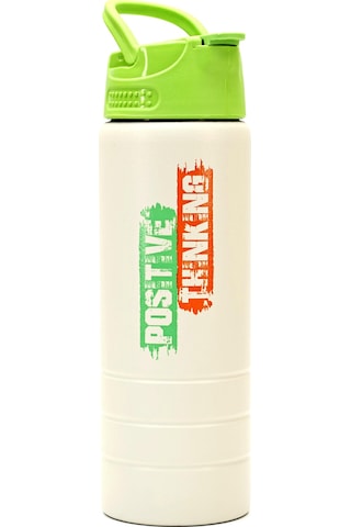 Paslanmaz 304 Çelik Matara Pipetli Motivasyon Matarası Suluğu 304 Çelik Suluk Yeşil 750 Ml 1156 Yeşil