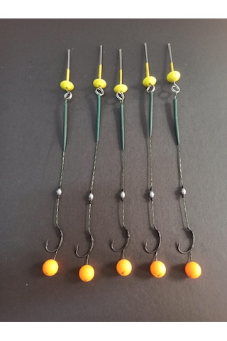 Sazan Rig Takımı 5 Takım Küspe Aparatı Dahil Sarı Pop 5 Takım