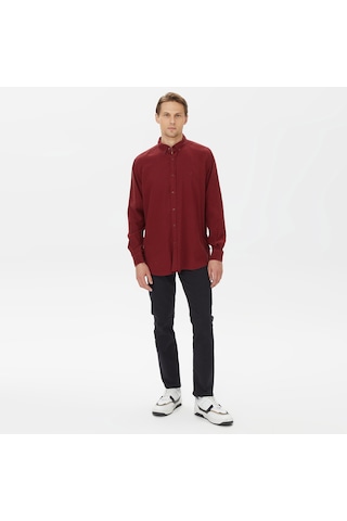 Nautica Nautıca Erkek Bordo Classıc Fıt Uzun Kollu Gömlek Düz W37232t Bordo