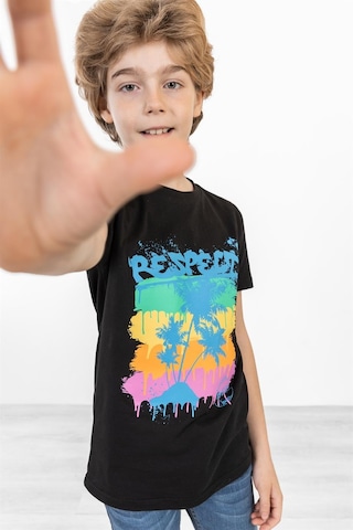 Brz Kıds Brz Kids Palmiye Baskılı Unisex Çocuk Kısa Kollu T-shirt-siyah Siyah