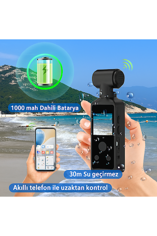 4k Hd 270 Dönebilir 1.3in Ekran Su Geçirmez Kılıflı Kask