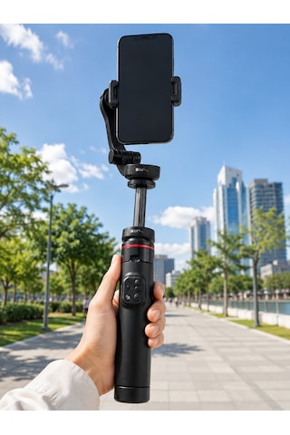 Aı Takipli Gimbal Selfie Stick 360 Otomatik Yüz Takibi Kumandalı Uzayabilir Tripodlu Telefon Sabitleyici