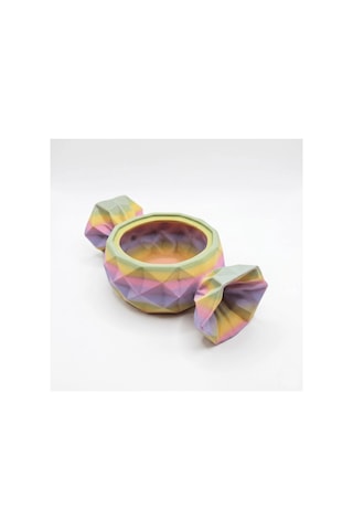 Gökkuşağı Geometrik Şeker Tasarımlı Çevre Dostu Hediye Kutusu Ve Saklama Kabı Gökkuşağı Pastel