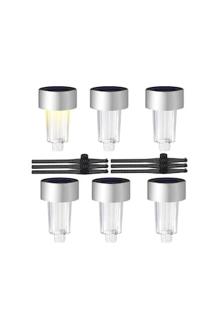 Pm-26961 Metal Gövdeli Dc 5v Gün Işığı Solar Balkon-havuz-bahçe Lambası 6'lı Paket