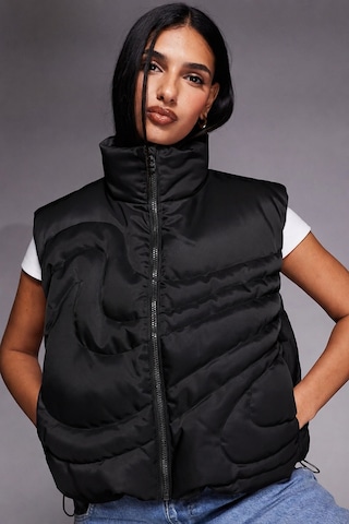 Nike Therma Fit Sportswear Swoosh Series Oversized Down West Oversize Kaz Tüyü Kadın Yelek Siyah