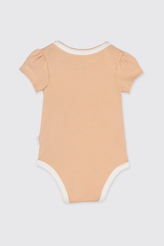 Panço Liberty Kumaş Biye Detaylı Yenidoğan Body Pembe 5611GN03002