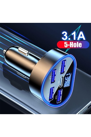 66w Araba Pd Qc3.0 5 Portlu Hızlı Şarj Adaptörü İphone Abd A-cn