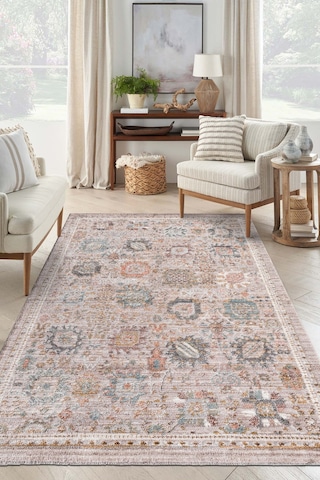 Retrova Halı Koleksiyonu Vintage Eskitme Desenli, 6 Mm İnce Form, Tozumaz Ve Kolay Temizlik Karışık