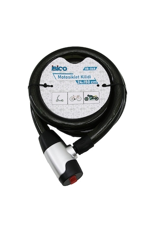 Bşkvirgo Anahtarlı Çelik Tel Motosiklet Ve Bisiklet Kilidi 24mm X 150cm Bsk2026 Diğer