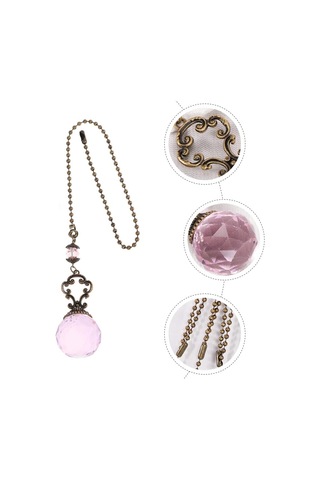 2pcs Fan Fan Işık Asma Zinciri Ev Dekorasyon Araba Trim Crystal Ball Kolye Tavan Fan Çekme Zinciri