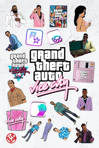 Gta Vice City Video Oyun Sticker Paketi 20 Adet Çok Renkli