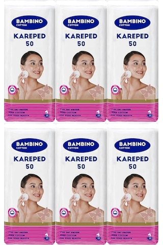Bambino Cotton Kare Makyaj Ve Bebek Temizleme Pamuğu 300 Adet