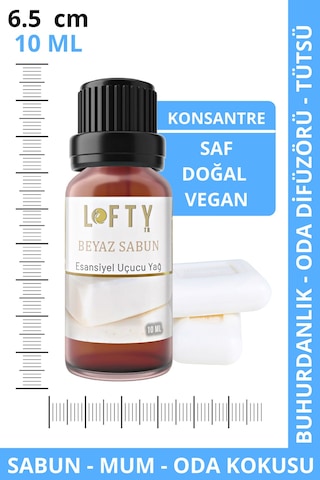 Lofty Beyaz Sabun Uçucu Yağ Buhurdanlık Esansı Oda Kokusu 10 ML