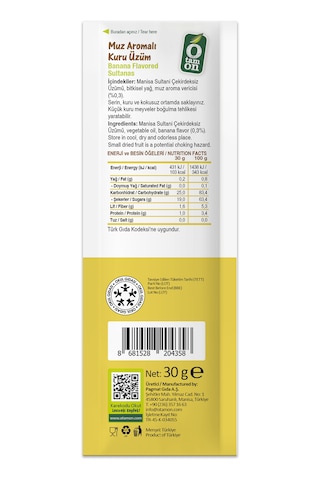 Muz Aromalı Üzüm 18x30g Diğer