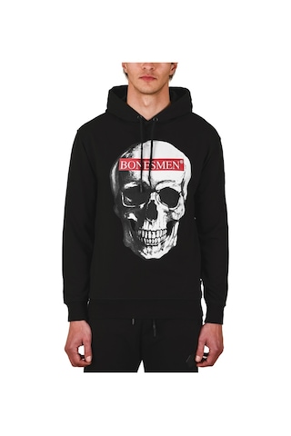 Bonesmen Erkek Kapüşonlu Sweatshirt (463017489) Siyah