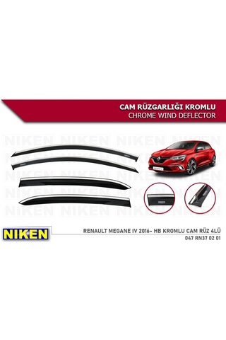 Renault Megane 4 Hb Kromlu Cam Rüzgarlığı 4'lü 2016+