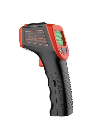 Moly Endüstriyel Entegre Sıcaklık Ölçer -50 C/+600 C, 12:1 Mesafe-oran, Ayarlanabilir Emisyon Oranı, Plastik Kırmızı