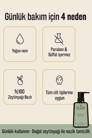Gaia S Garden Şakayık Bakım Seti Zeytinyağlı Parabensiz Duş Jeli + Sıvı Sabun 1250 Ml