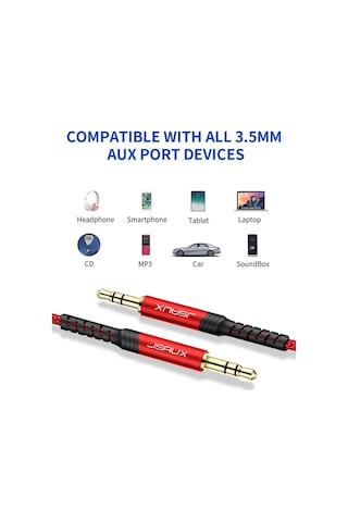 Profesyonel Hifi Stereo Ses Kablo 3,5 Mm To 3.5mm Trs Uzatma Aux Kablosu 1 Adet Cm0004 Uzun 3 Metre Kırmızı