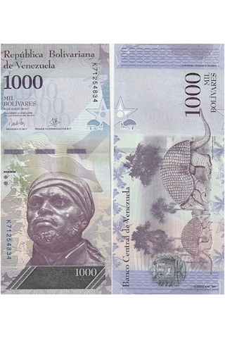 Escoines Koleksiyon 3996368f812f26b728 2017 Venezuela 1000bolivar Çil Eski Yabancı Kağıt Para