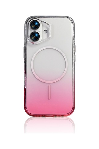 Apple, Uyumlu iPhone 16 Kılıf M-safe Şarj Özellikli Zore Septik Silikon Kapak Pembe