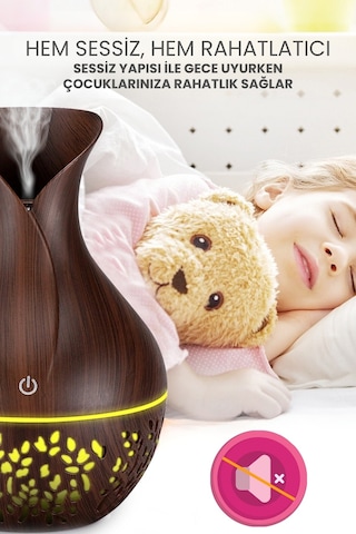 Hava Nemlendirici Buhar Makinesi Oda Kokusu Aroması Rgb Ledli Gece Lambası 150ml Humidifier