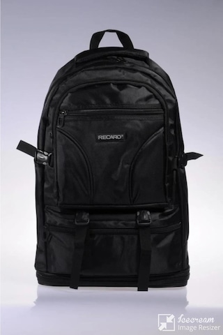 Recaro Siyah Körüklü Dağcı Seyahat Sırt Çantası Unisex Siyah