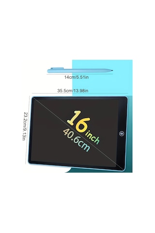 Userfriendly11 Kızlar Ve Erkekler İçin 16 İnç Lcd Yazı Tahtası Pembe Stilus Kalem Çizim Pad Eğitici Hediye