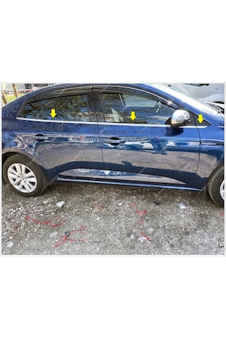 Renault Megane 4 Sedan Krom Cam Çıtası 6 Prç 2015 Üzeri P.Çelik