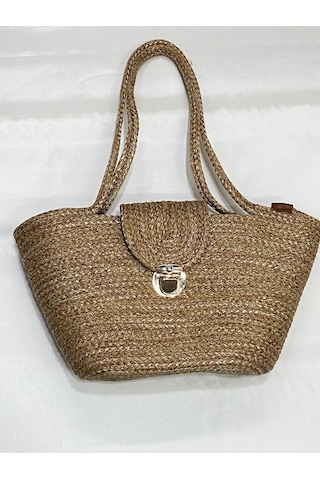 Omuz Çantası / Jüt Çanta / Otantik Çanta /plaj Çantası 35 X 25 / Hasır M Hasır M Çok Renkli