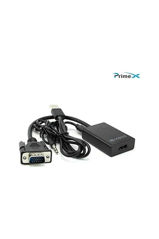 Px-1250 Vga To Hdmı Full Hd Görüntü Çevirici Aparat, Analog Erkek To Hdmi Dişi Aktif Dönüştürücü, Pc Laptop N