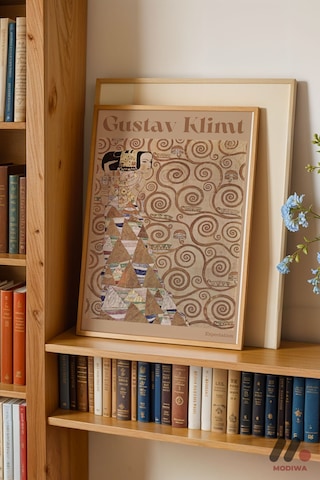 Gustav Klimt Desen Posteri, Ahşap Çerçeveli Duvar Tablosu - Sanatsever Hediyesi