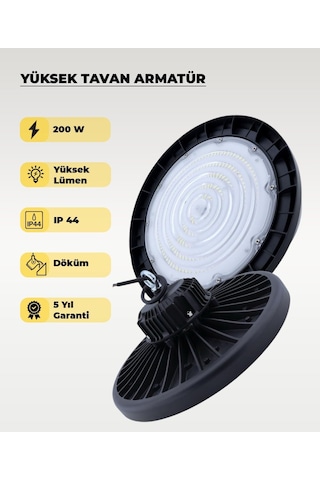 Yüksek Tavan Armatür 200w - 4000k Günışığı Gri