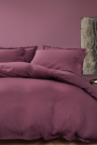 Yataş Bedding Plain Çift Kişilik XL Ranforce Yıkamalı Nevresim Takımı - Mürdüm