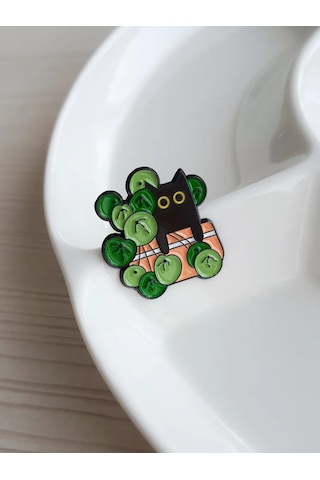 Proshik Siyah Kedi Broş Rozet 293476564 Siyah