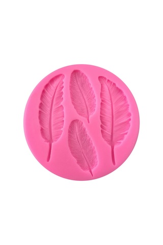 Kendin Yap Kalıp Silikon Kek Kalıbı Dekoratif Şekil Yaprak Desenl Pembe