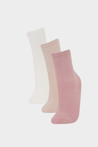 Defacto Kız Çocuk 3lü Pamuklu Uzun Çorap F7212a8nskr1 ÇoK Renkli