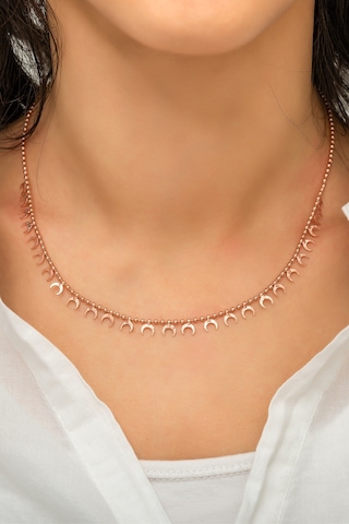 Papatya Silver 925 Ayar Gümüş Sıralı Hilal Pul Kolye