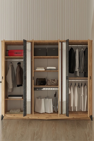 Modalife Avrupa Aynalı 6 Kapaklı Gardırop Atlantik Çam