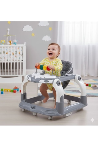 Kornalı Oyuncaklı Mama Tablalı Zıp Zıp Hoppala Yürüteç & Örümcek & İlk Adım