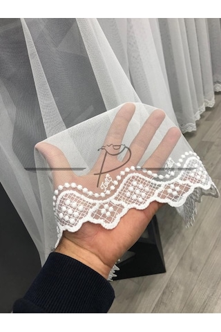 Tül Perde Taç Marka Etek Grek Zülküf Desen Ekru