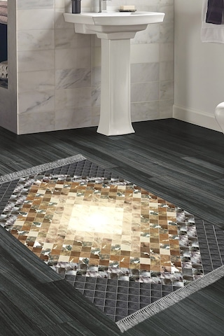Eko Trend Djt Banyo Paspası Yıkanabilir Kaymaz Taban 759 Patchwork Siyah