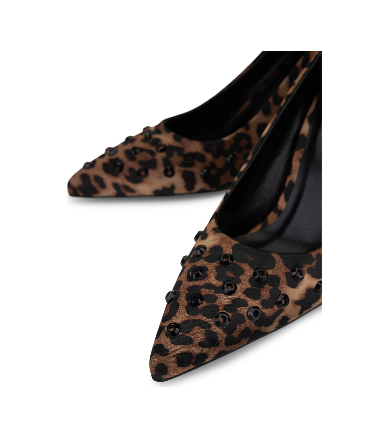 Tamer Tanca Kadın Saten Leopar Topuklu Ayakkabı 735 8779 Bn Ayk Sk25-26 Leopar Leopar
