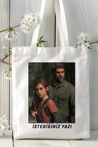 Art Hediye The Last Of Us Oyun Baskılı Bez Çanta Omuz Çantası Kişiye Özel Model 5 Çok Renkli