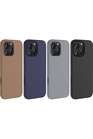 Apple Uyumlu iPhone 16 Pro Kılıf M-safe Şarj Özellikli Sıvı Teknolojili Silinebilir Sert Zore Kivi Kapak Bej Gold