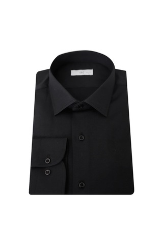UKİ Uki Siyah Saten Slim Fit Klasik Gömlek SİYAH