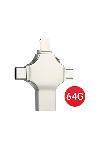 Springsun 64gb Çift Taraflı Metal Usb 3.0 Flash Bellek - Type-c, Micro Usb, İos Uyumlu Ve Bilgisayar Desteği, Hızlı Okuma/yazma