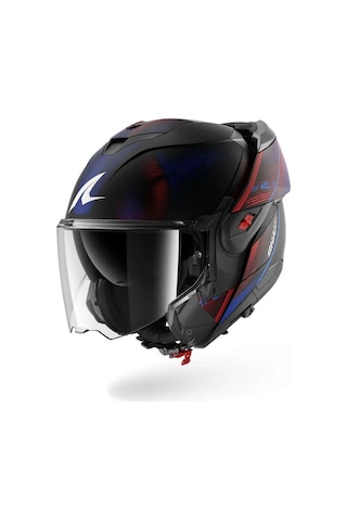 Shark Oxo Speed-tech Mat Mavi-kırmızı Modüler Kask Renkli Cam Ve Pınlock Hediyelidir
